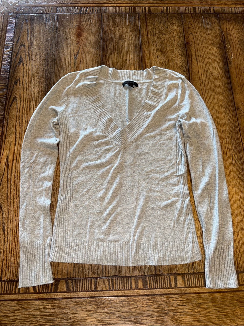 Express Light Gray V-Neck Sweater